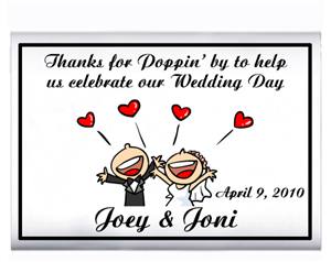 Wedding Cartoon Bride & Groom Popcorn