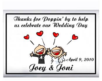Wedding Cartoon Bride & Groom Popcorn