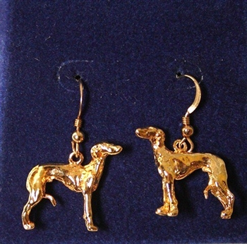 Standing Greyhound Hoop Earrings