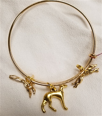 Goldtone 3 charm bracelet