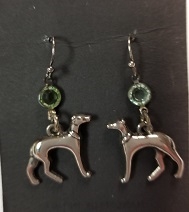 Standing Birthstone Greyhound Shepherd Hook Earrings