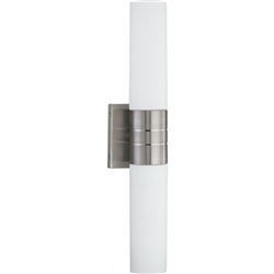 Vertical Wall Sconce with glass tubes on the top and bottom