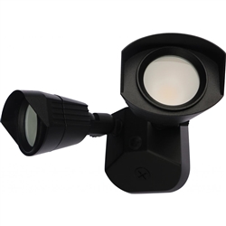 Black dual head outdoor security light