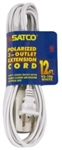 12 FT White Extension Cord