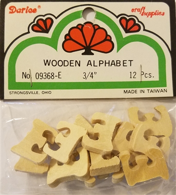 Darice Crafts 3/4" Wooden Alphabet Block Letter E, 12 pcs