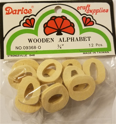 Darice Crafts 3/4" Wooden Alphabet Block Letter O, 12 pcs