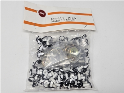 Zim's 10mm Oval Black and White Comical Cartoon Plastic Safety Eyes (Bulk Pack of 72 pair)