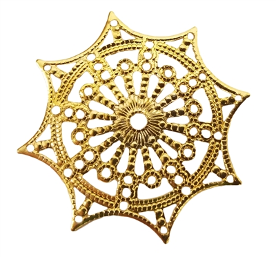 Gold Metal Filigree Star Disk, 4 ct Bag