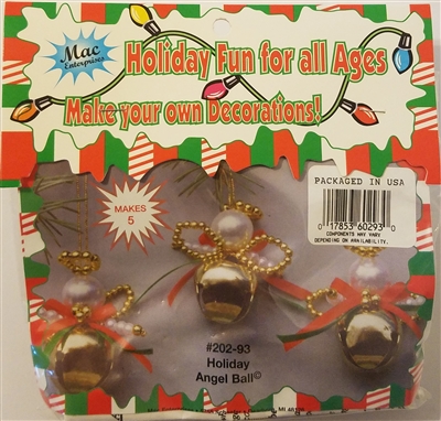 Holiday Angel Ball Beaded Christmas Bell Ornament Kit