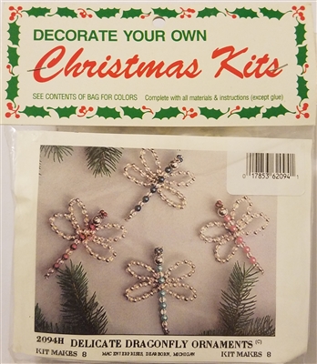 Delicate Dragonfly Beaded Christmas Ornament Kit