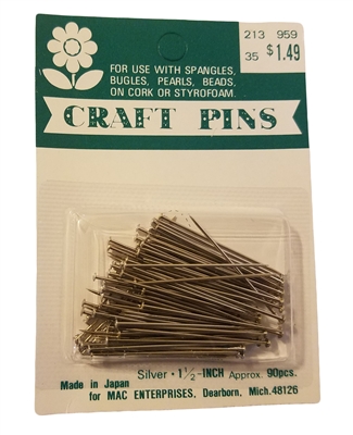 1-1/2" Silver Craft Pins, 90 pcs