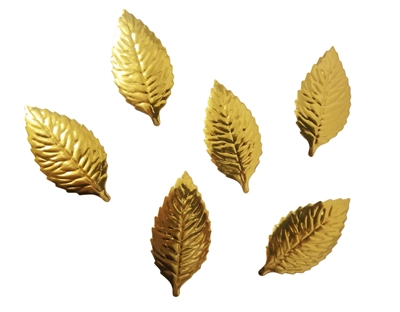 2-3/8" Gold Foil Embossed Paper Leaves (12 pcs)