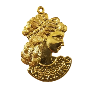 Grecian Goddess Charm Gold Tone Metal Jewelry Findings