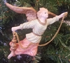 5" Antiqued Plaster Flying Angel Christmas Ornament