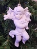 4" Faux Ceramic Plaster Cherub Angel Christmas Ornament
