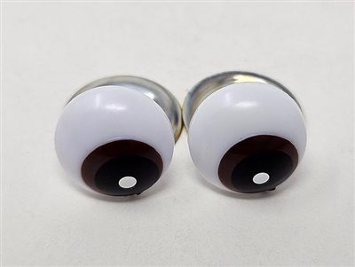 Zim's 12mm round brown black and white comical cartoon plastic safety eyes, 8 pair, for amigurumi and stuffed animals
