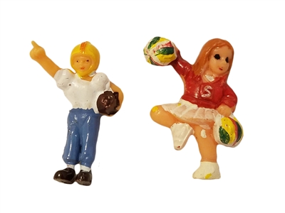 Miniature Plastic Cheerleader & Football Player Set