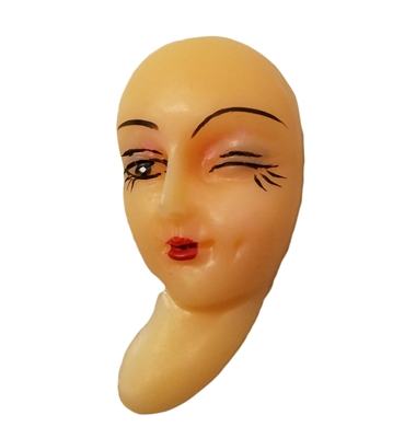 Winking Eye Lady Plastic Face Cameo Head