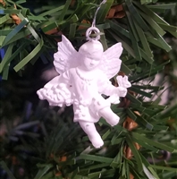 1-1/4" Miniature White Angel with Vine Christmas Ornament