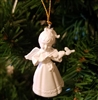 1-1/2" Miniature White Angel with Violin Christmas Ornament