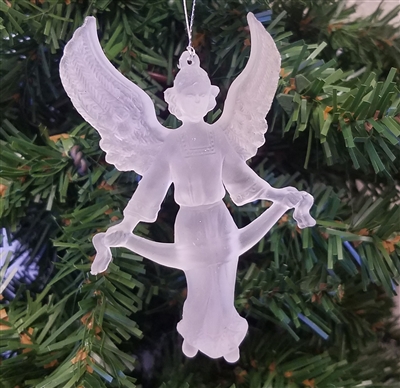 3-1/2" Frosted Plastic Angel Christmas Ornament