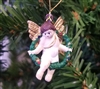 1-1/4" Angel in Wreath Christmas Ornament