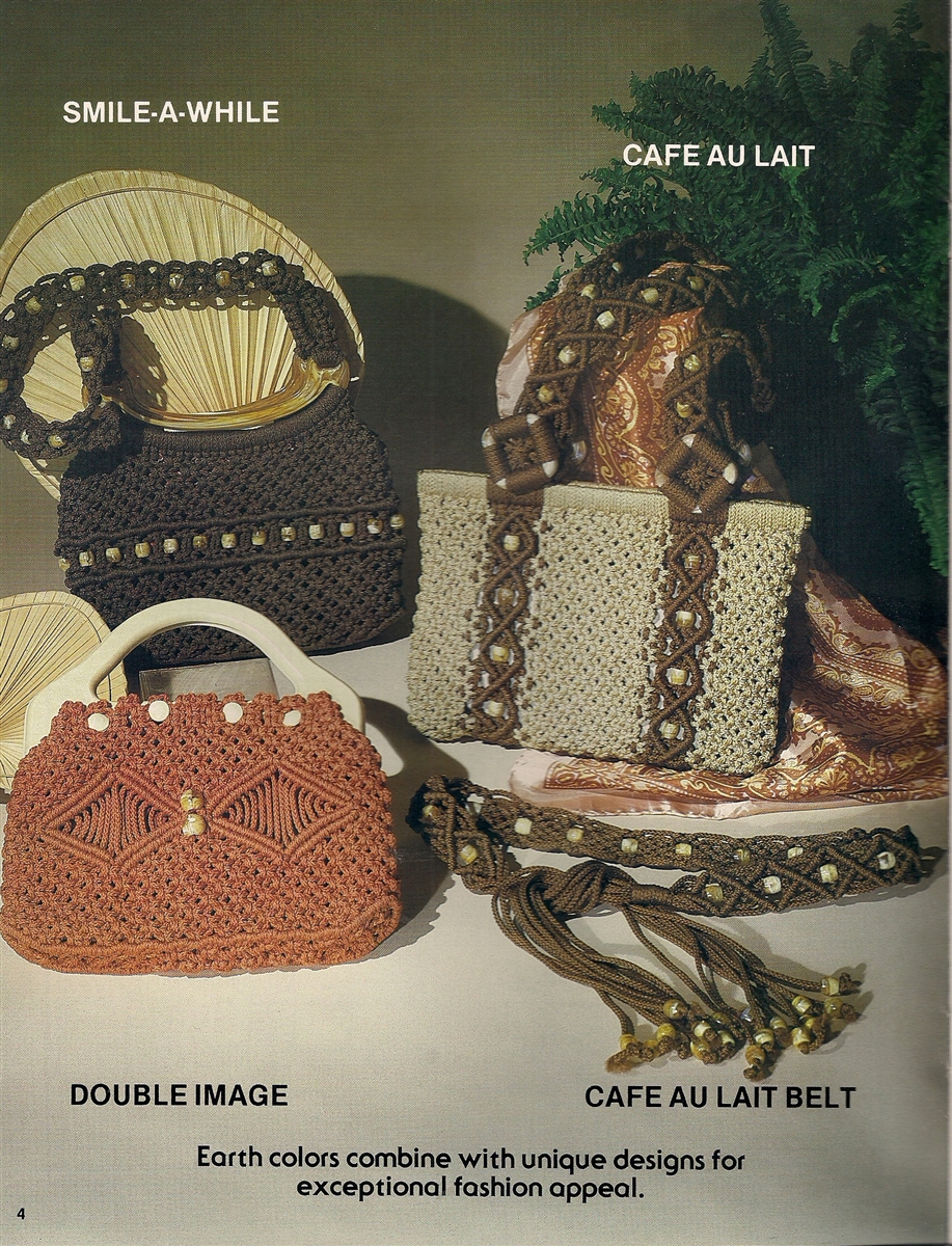 Macrame Purse Pattern Book 1970s Macrame Bags Handbag Purse Belt  Instruction Macrame Tutorial Pattern Book PDF Download 70s Vintage - Etsy
