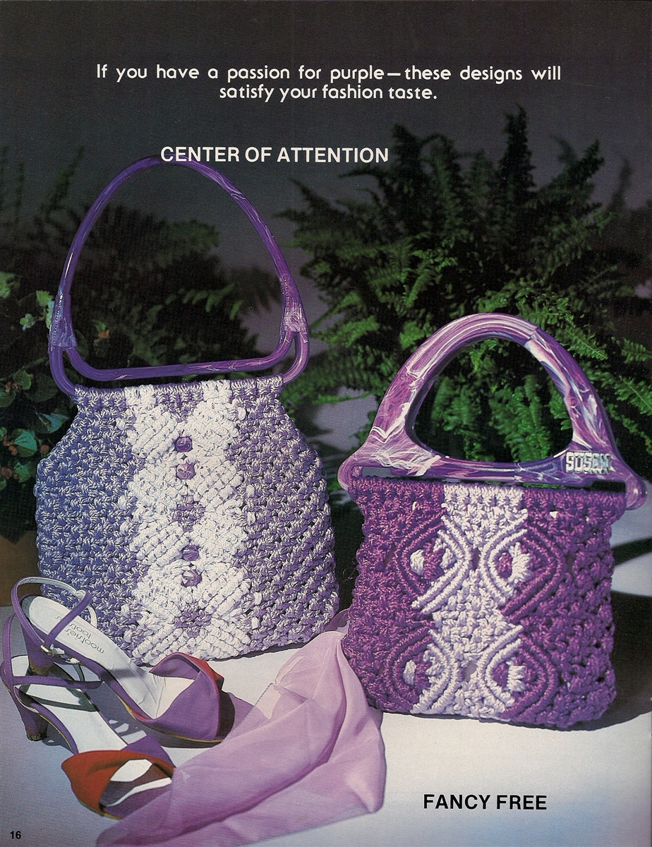 Sleek Small Handbag Patterns - Book :#7499 Macrame Purse Boutique | eBay