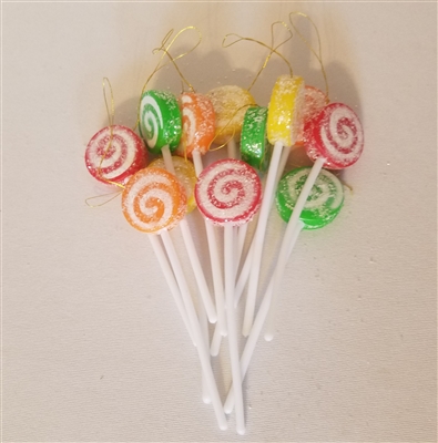 Artificial Sugared Lolly Pops Ornaments (12 pack)