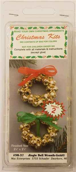 Gold Jingle Bell Wreath Christmas Ornament Kit