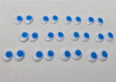 Zim's vintage 12mm oval paste-on plastic eyes 12 pair for doll making stuffed animals and craft projects