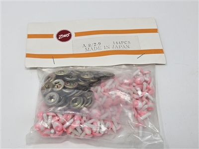 Zim's vintage 8mm oval pink and white comical cartoon plastic safety eyes bulk 72 pair with locking washers for amigurumi