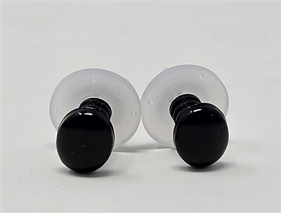 10mm oval black comic plastic safety eyes 12 pair with locking washers for amigurumi and doll making