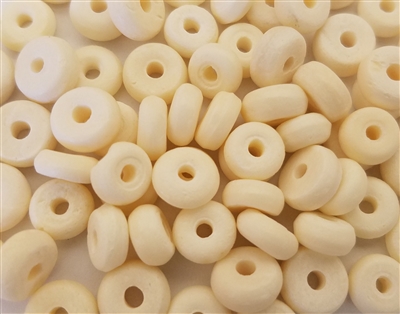 9mm Round Donut Circle Genuine Bone Beads, 12 ct Bag