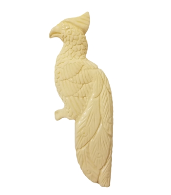 3" Peacock Bird Hand-Carved Genuine Bone Bead Pendant