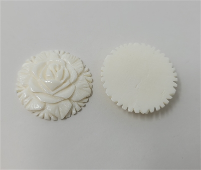 Rose Flower Genuine Bone Cabochon