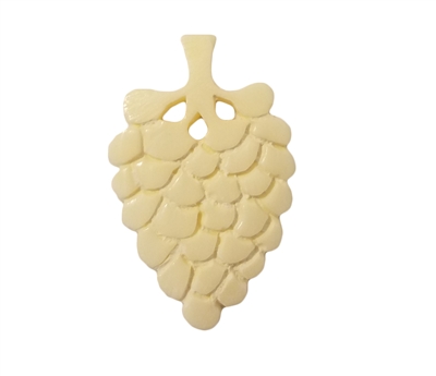 Bunch of Grapes Hand-Carved Genuine Bone Bead Pendant, 4 ct Bag