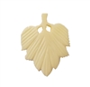 Broad Leaf Hand-Carved Genuine Bone Bead Pendant, 4 ct Bag