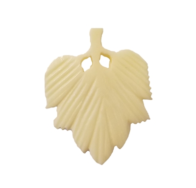Broad Leaf Hand-Carved Genuine Bone Bead Pendant, 4 ct Bag