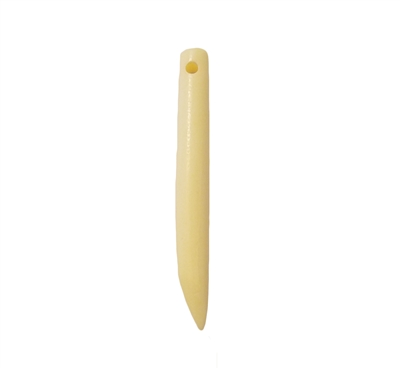 2" Pointed Top-Drilled Hair Pipe Hand-Carved Genuine Bone Beads, 4 ct Bag