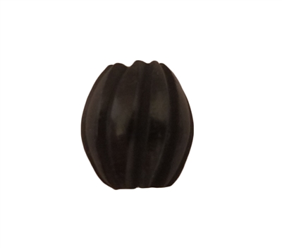 12mm Oval Black Fluted Genuine Bone Horn Beads, 4 ct Bag