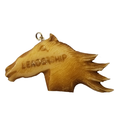 Horse "Leadership" Hand-Carved Genuine Bone Bead Pendant