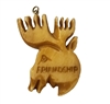 Moose "Friendship" Hand-Carved Genuine Bone Bead Pendant