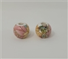 16mm Round Peach & Pink Floral Ceramic Beads, 4 ct