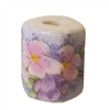 17mm Beveled Painted Floral Ceramic Beads 4ct Bag