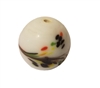 13mm White Hand-Painted Asian Oriental Glass Beads, 8ct Bag