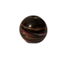 10mm Black, Red, White & Bronze Striped Glass Beads, 4ct Bag