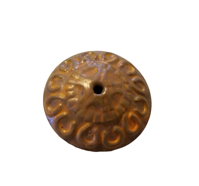 25mm Antiqued Orange Grecian Disc/Saucer Metal Beads, 8 ct Bag