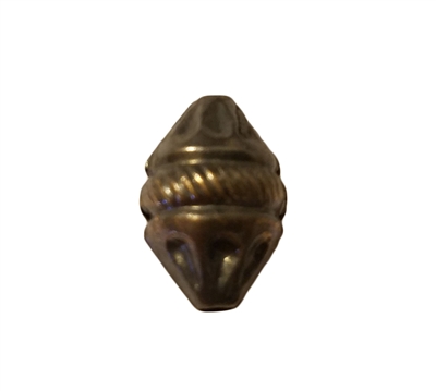 20mm Antique Bronze Textured Metal Grooved Oval Beads, 4 ct Bag - metal oval beads for jewelry making, beading, crafts