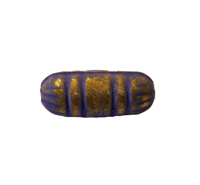 25mm Purple & Gold Textured Grooved Metal Tube Beads, 4 ct Bag - metal tube beads for jewelry making, beading, crafts